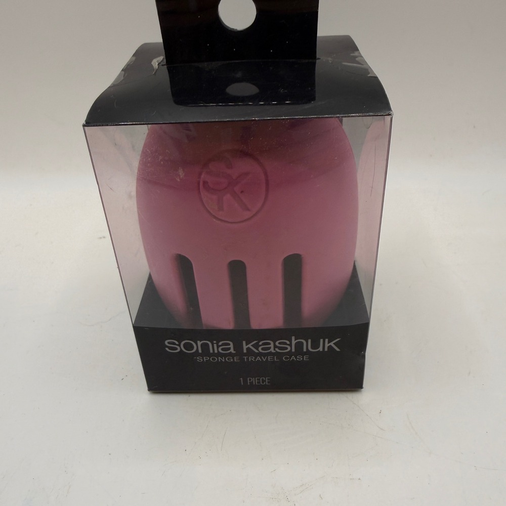 Sonia Kashuk Pink Makeup Sponge Travel Case Breathable Flexible Blender Holder